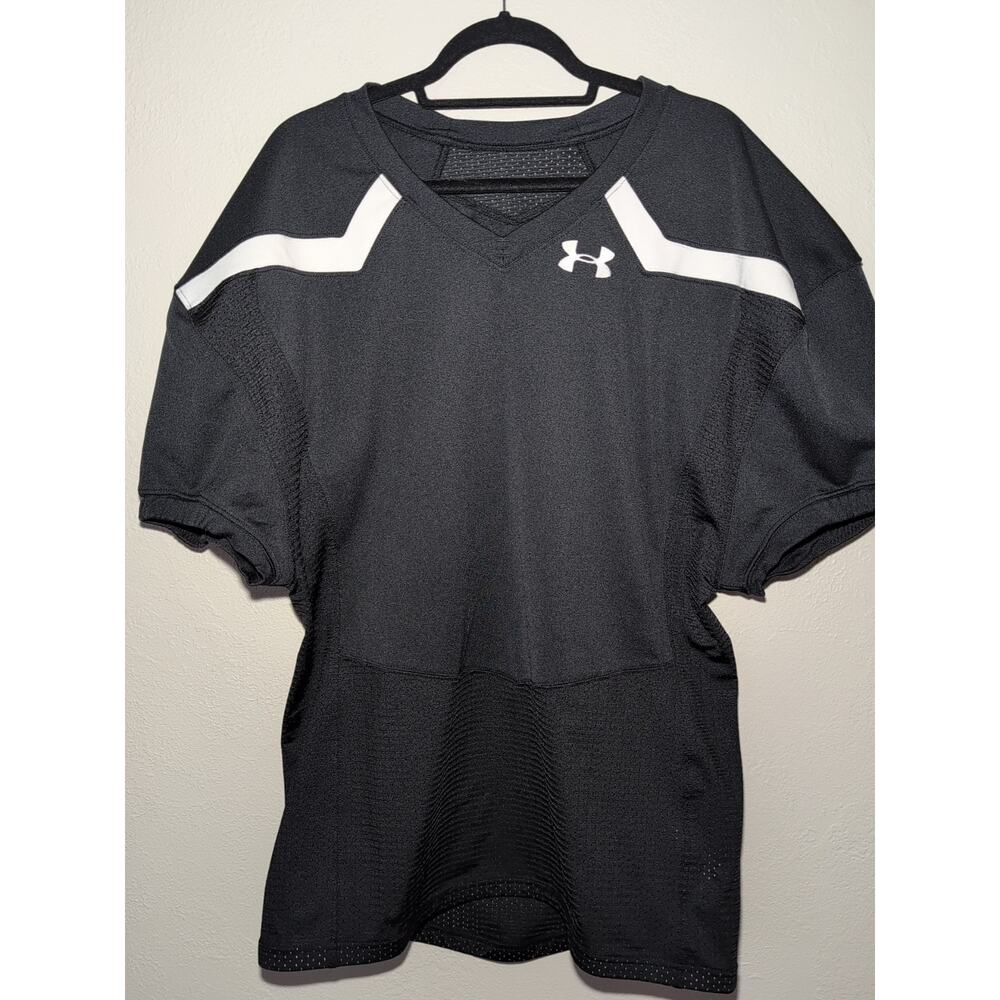 Authentic Under Armour Football Practice Jersey Performance Black Mesh XXL